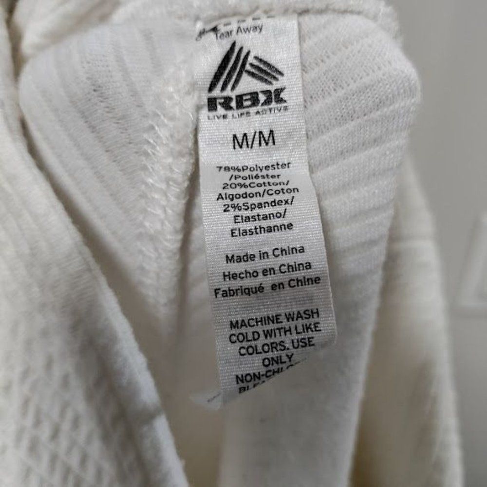 RBX Reebok Offwhite Cowlneck Textured Long Sleeve Thumbhole M - Picture 6 of 6